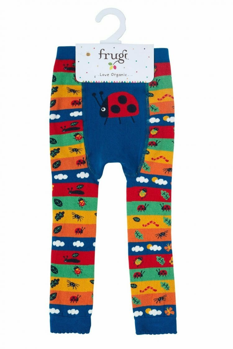 Baby patterned knitted leggings in blue - Frugi