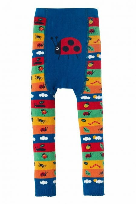 Baby patterned knitted leggings in blue - Frugi