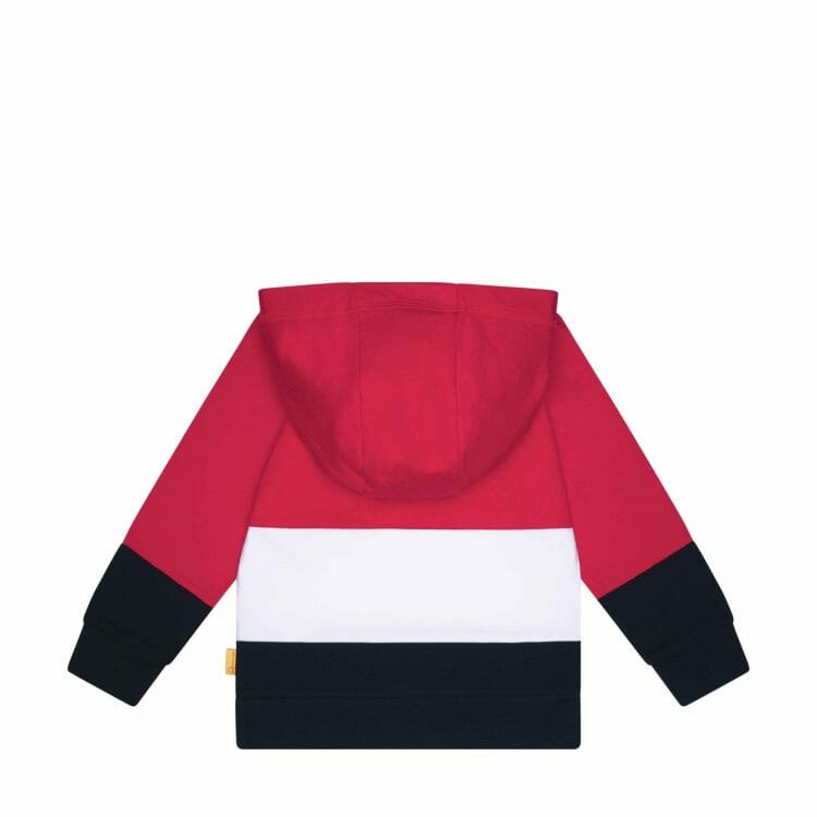 Sarkans ar strīpāmām kapuču džemperis - Steiff