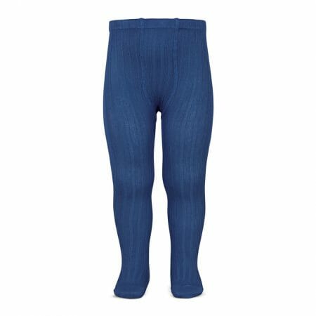 Indigo blue basic rib tights - Cóndor