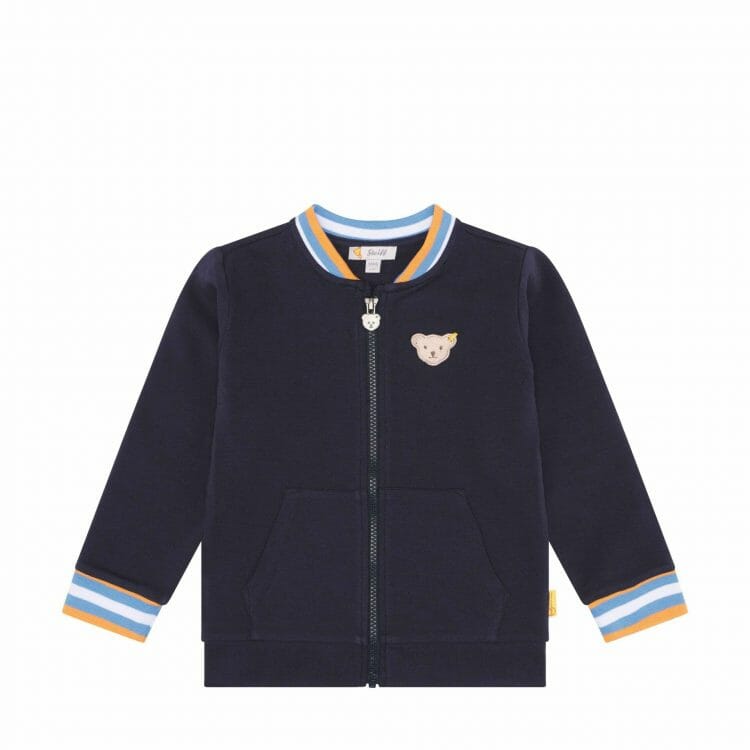 Kids sweatshirt jacket in navy blue - Steiff