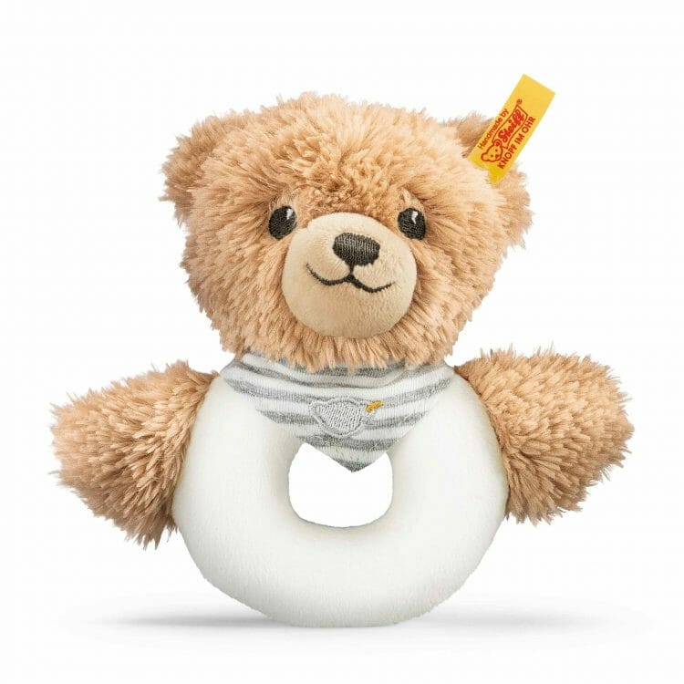 Lovely teddy grip toy with rattle - Steiff