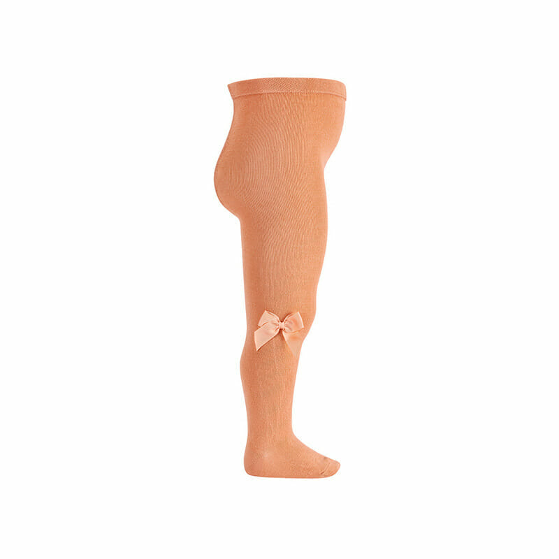 Peach tights with side bow • Petite Kingdom