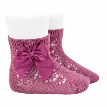 Pink socks with satin bow - Cóndor