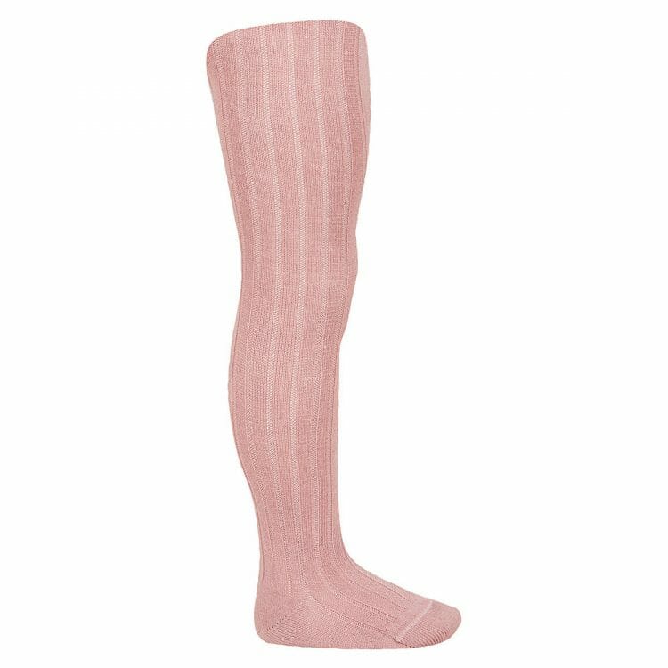 Pink wool rib tights - Cóndor