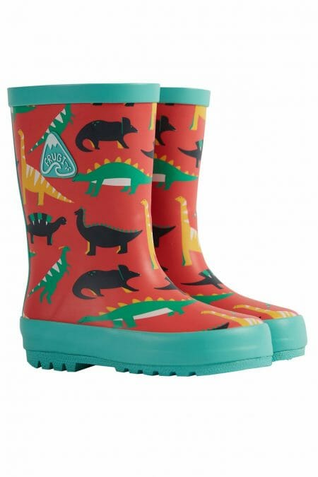 Red Jurassic coast rubber boots for kids - Frugi