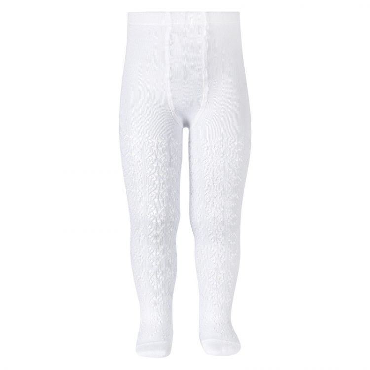 White geometric tights with bow - Cóndor