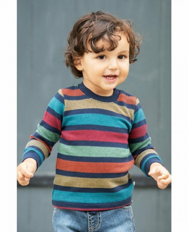 Indigo Rainbow Stripe Sweater • Petite Kingdom