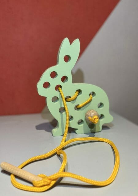 Light green Mr Bunny Lacing toy - Joy of Nature