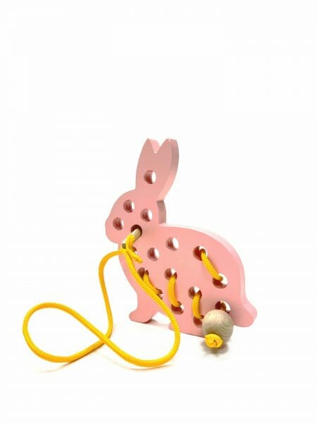 Rozā Mr Bunny šņorēšanas rotaļlieta - Joy Of Nature