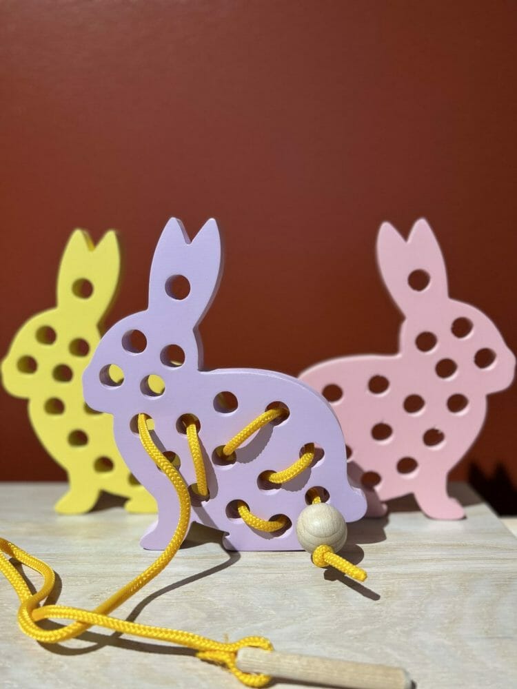 Purple Mr Bunny Lacing toy - Joy of Nature