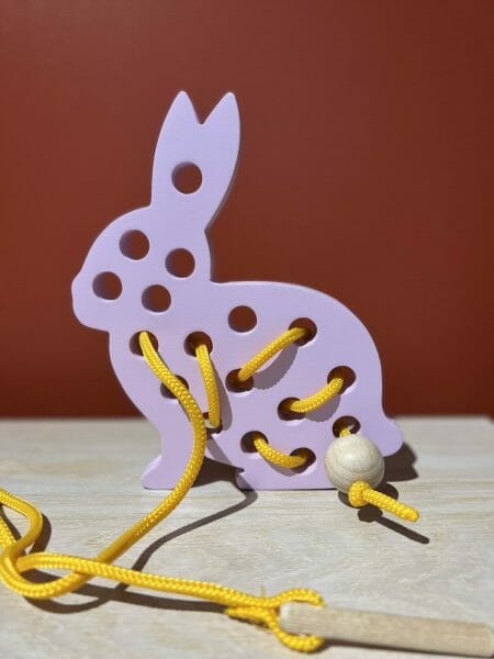 Purple Mr Bunny Lacing toy - Joy of Nature