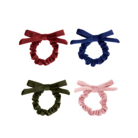 Winter velvet bow scrunchies - Mimi & Lula