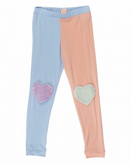 Girls' two color leggings with heart - WAUW CAPOW by Bangbang