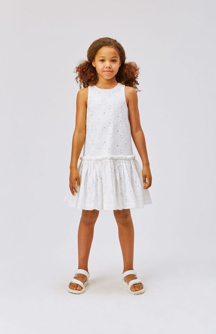 Girls white broderie anglaise dress - MOLO