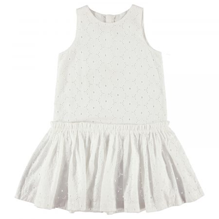 Girls white broderie anglaise dress - MOLO