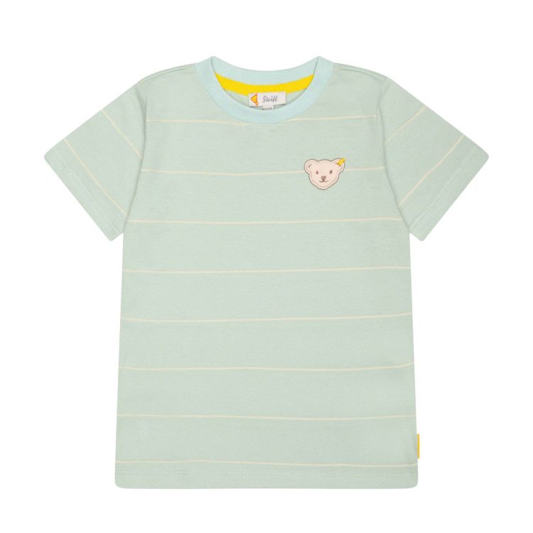 Green T-shirt with yellow stripes - Steiff
