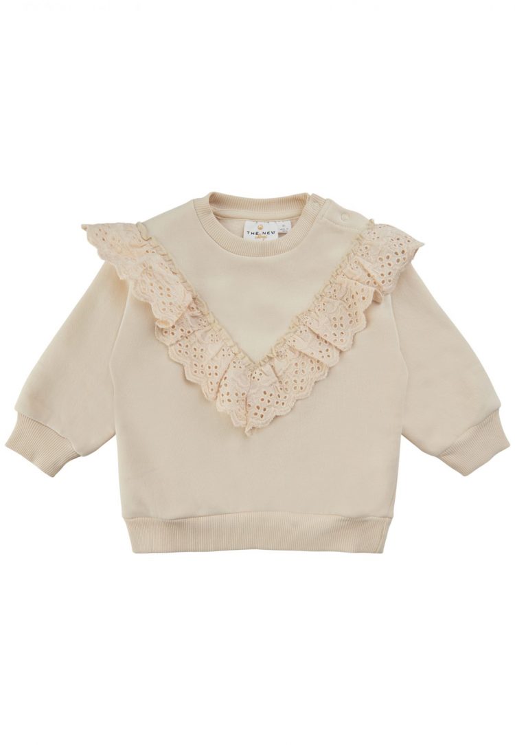 Beige baby sweatshirt with frills - The New