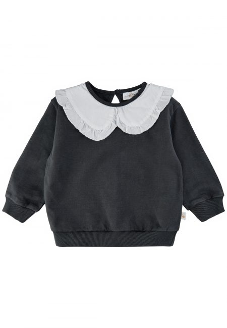 Meiteņu pelēks džemperis ar apkakli - The New