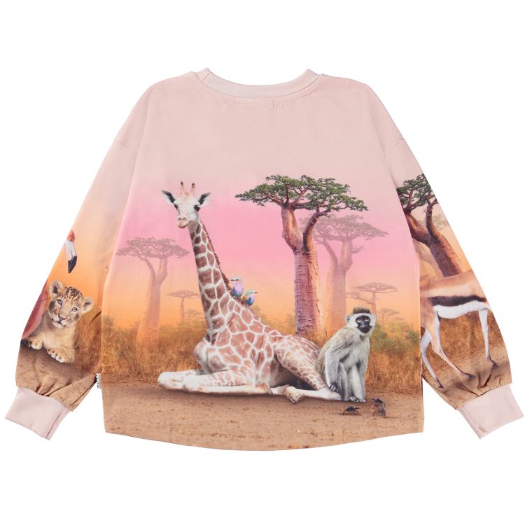 Girls` pink savanna animals top - MOLO