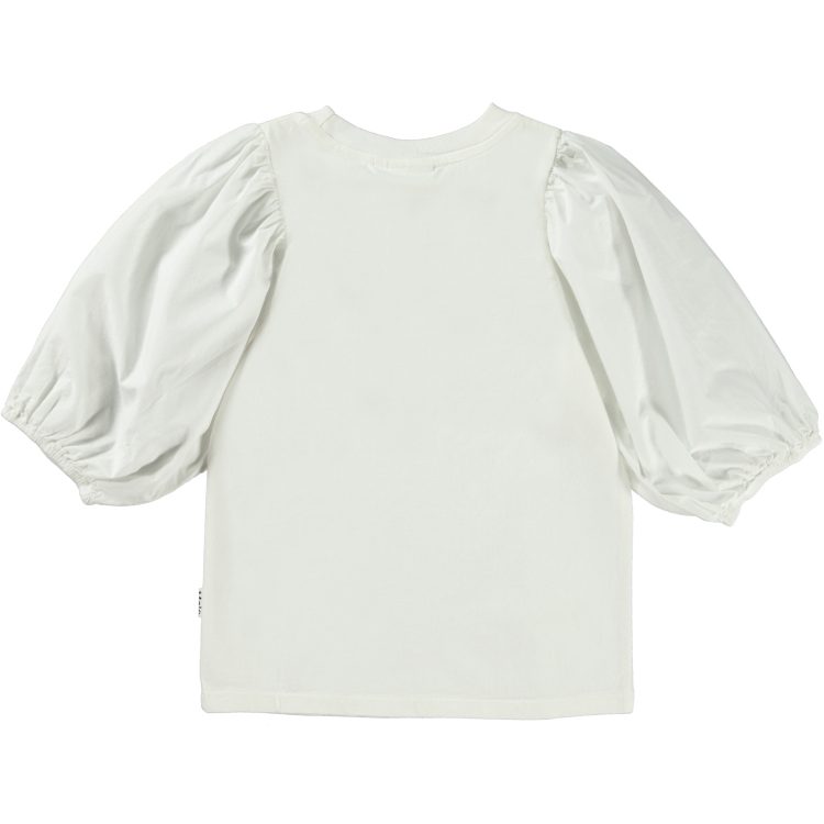 Girls` white top with puff sleeves - MOLO