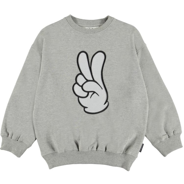 Grey sweatshirt with peace sign - MOLO