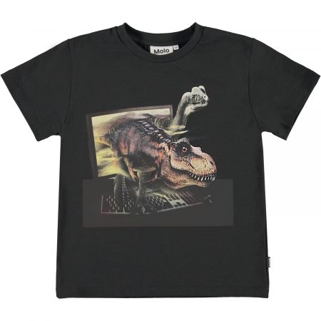 Boys` black t-shirt with dinosaurs - MOLO