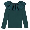 Girls` dark green collar top - MOLO