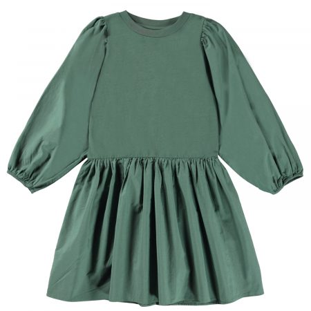 Zaļa kleita ar platām piedurknēm - MOLO