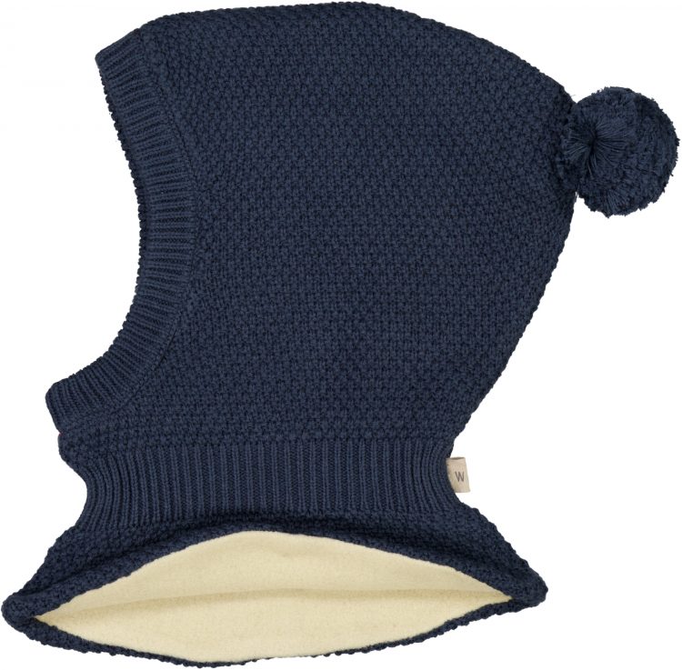 Knitted Balaclava in navy blue - Wheat