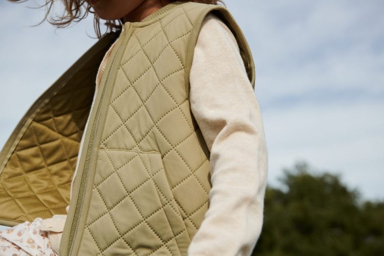 Light green kids` thermo vest - Wheat