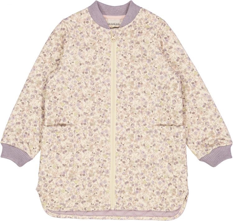Long lilac flowers thermo jacket - Wheat