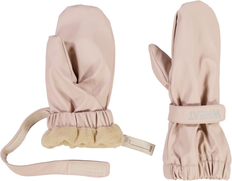 Pale pink rain mittens - Wheat