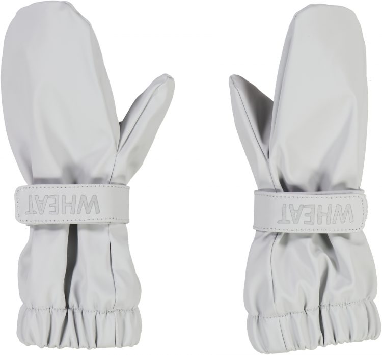 Powder blue rain mittens - Wheat