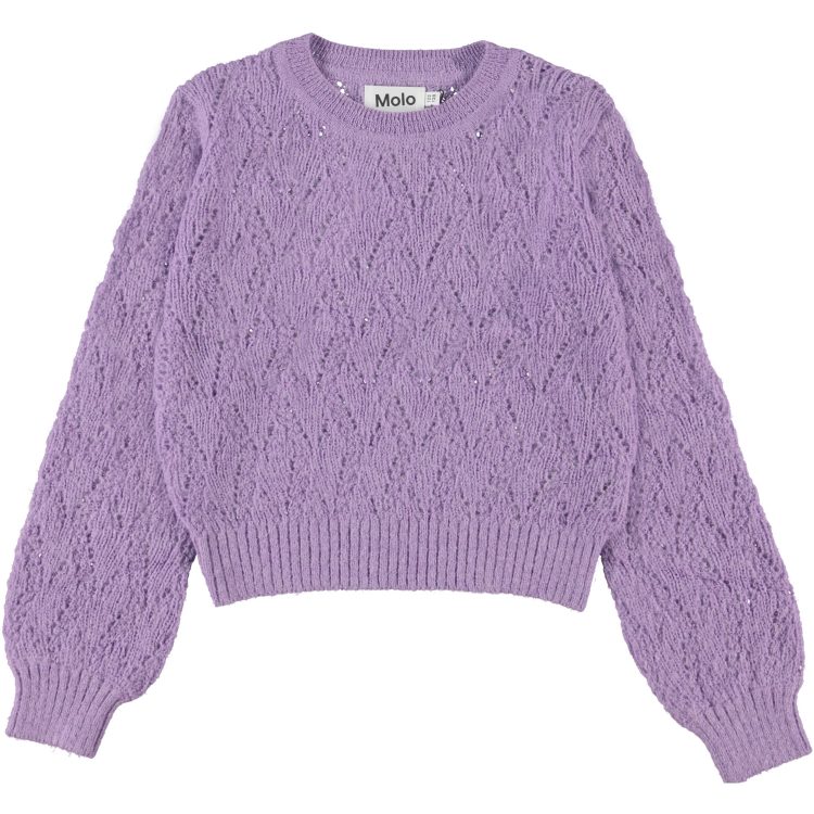 Purple girls` jumper in knit - MOLO