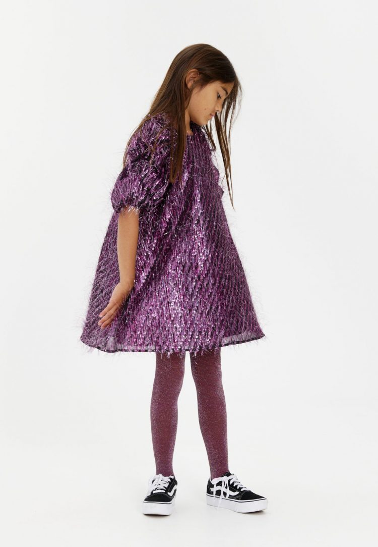 Purple party dress in glitter tassels - The New