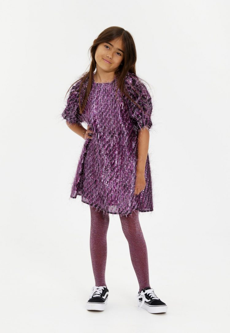 Purple party dress in glitter tassels - The New