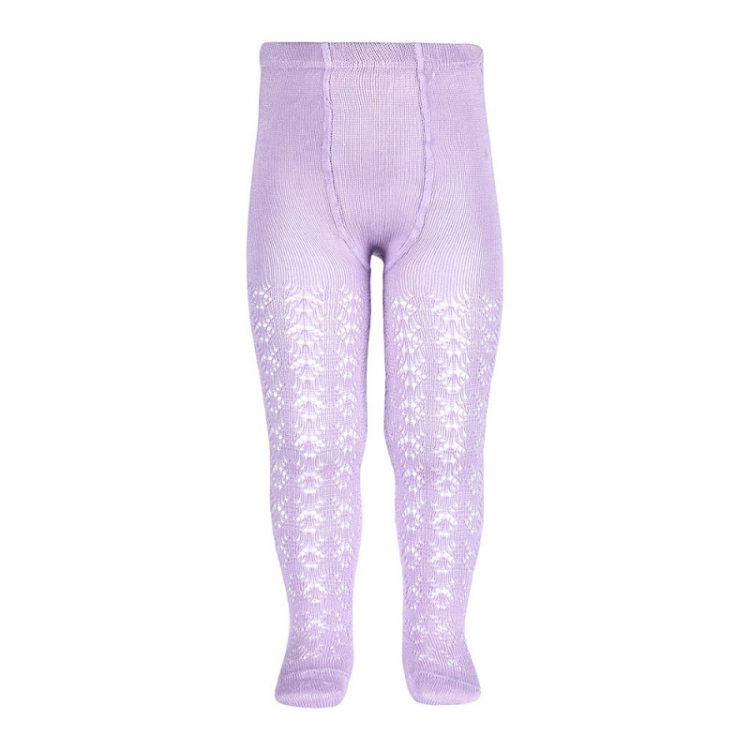 Girls geometric tights with BOW in mauve - Cóndor