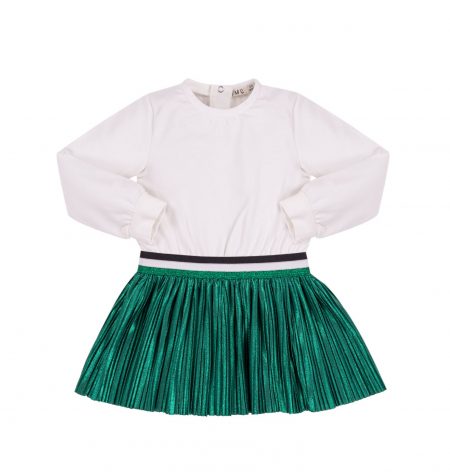 Girls` Ivory and Green Dress - Everything Must Change