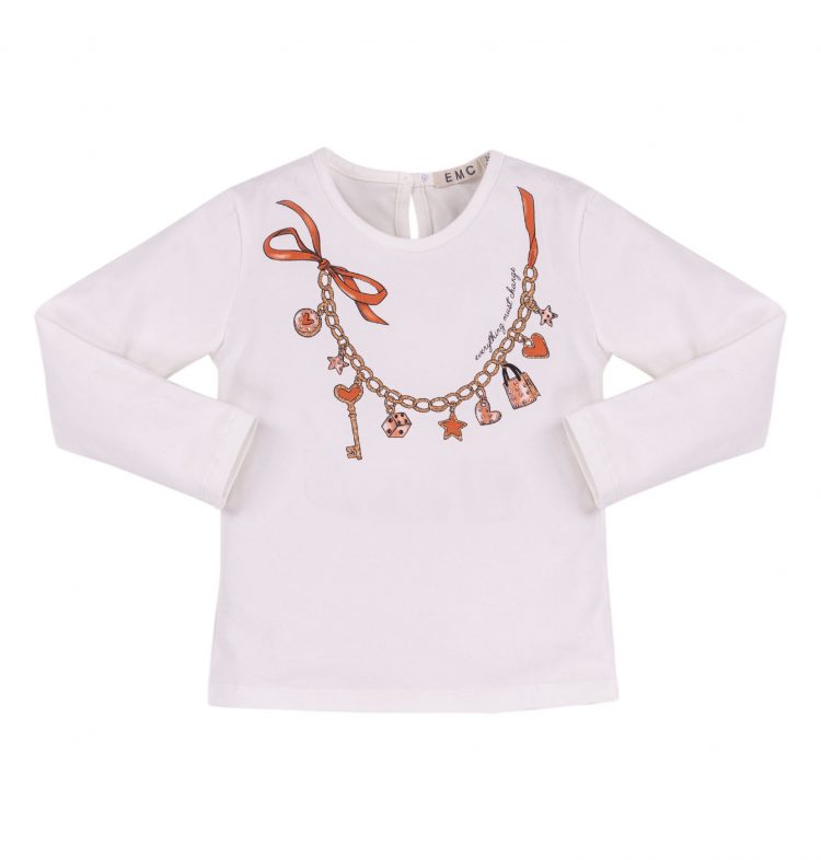 Girls white Cotton Top with chain - Everything Must Change