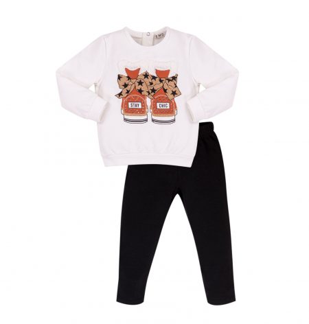 Girls white sweater and leggings set - Everything Must Change