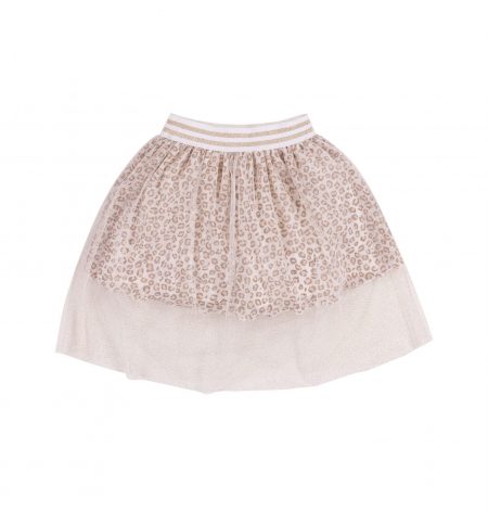 Gold Leopard Print Girls Tulle Skirt - Everything Must Change