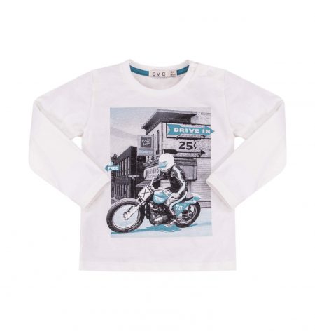 White long sleeve with motor bike - Everything Must Change