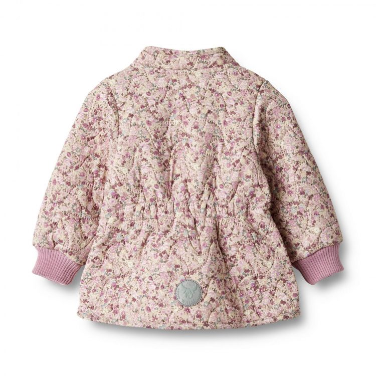 Baby thermo jacket with pink flowers - Wheat