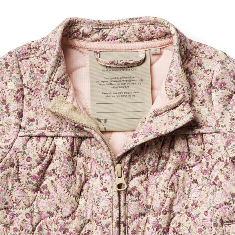 Mazo bērnu termo jaka ar rozā ziediem - Wheat