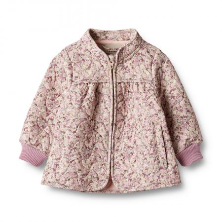 Baby thermo jacket with pink flowers - Wheat