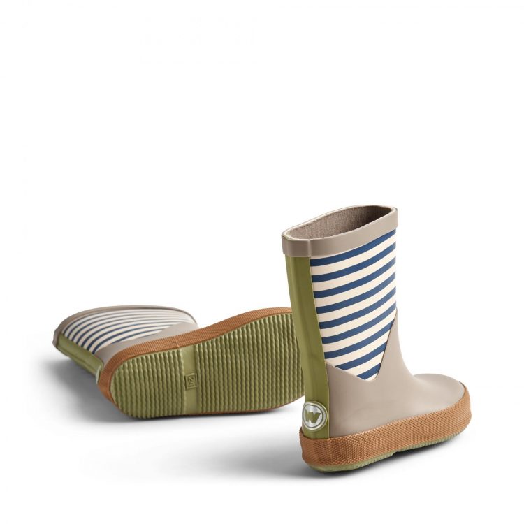 Blue stripe kids` rubber boots - Wheat