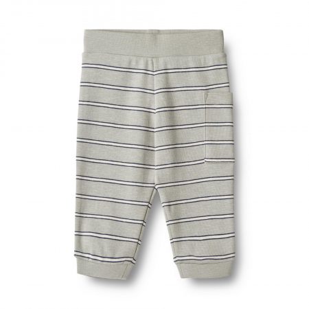 Comfy jersey pants with white stripes - Wheat