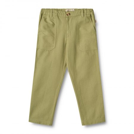 Green organic cotton trousers - Wheat