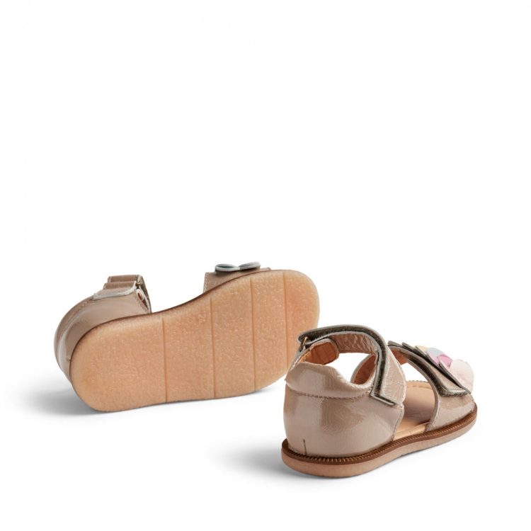 Open Toe sandals with hearts - Wheat